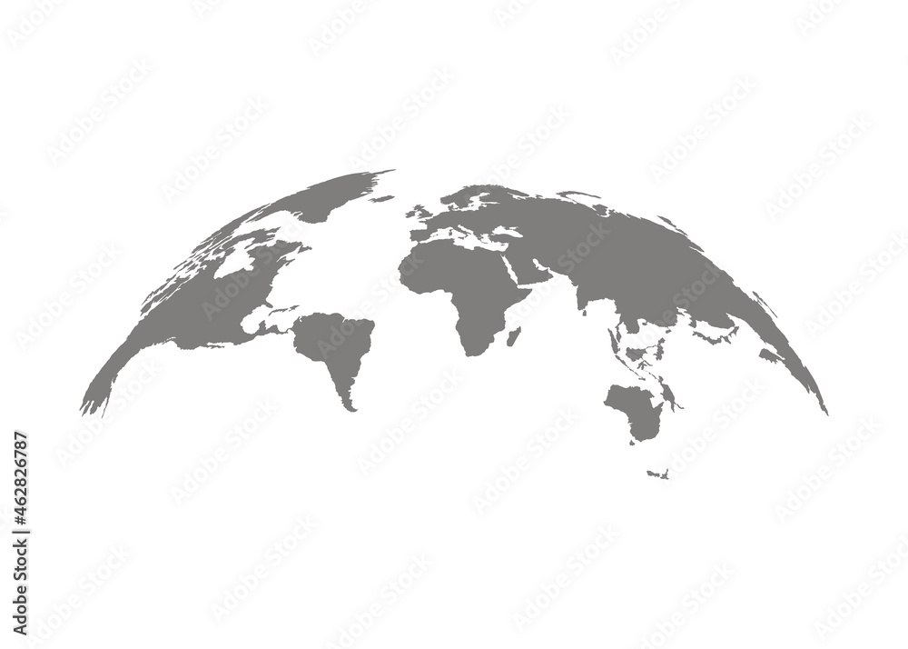 Fototapeta Mapa świata ziemia, międzynarodowy glob, szary szablon. Koło ziemi. Koncepcja podróży na całym świecie. Kontynent tła. Ilustracja wektorowa