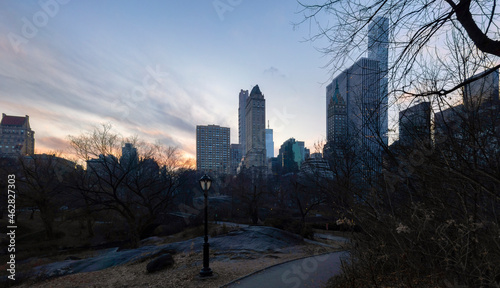 USA, New York, New York City, Central Park at winter dawn photo