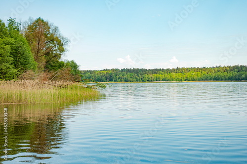Fototapeta Naklejka Na Ścianę i Meble -  gołdap jezioro molo mostek park ogród