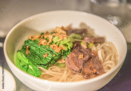 Taiwanese soy sauce braised beef shank noodle soup