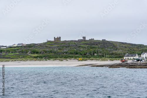 view over Aran Islands with atlantic ocean and old castle on the hill © Sebastian