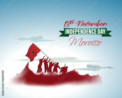 Vector illustration of happy Morocco independence day