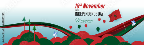 Vector illustration of happy Morocco independence day