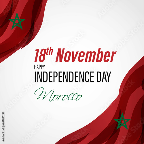 Vector illustration of happy Morocco independence day