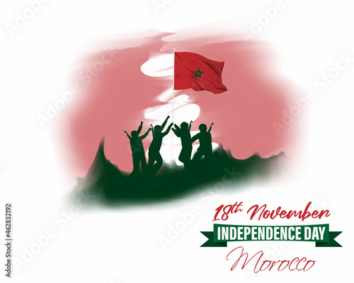 Vector illustration of happy Morocco independence day