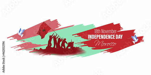 Vector illustration of happy Morocco independence day