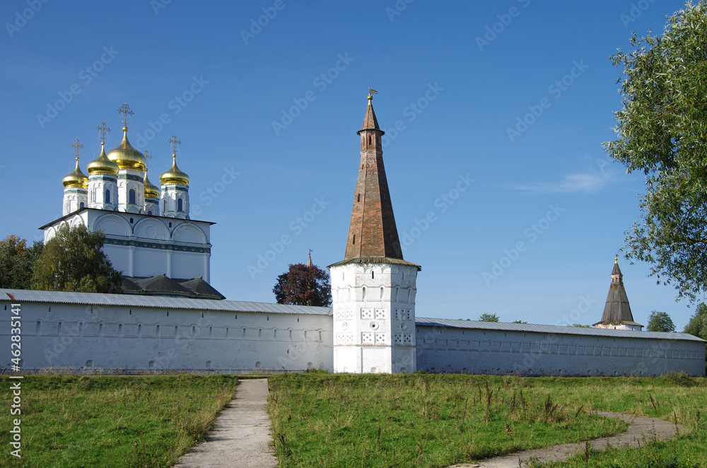 Village Teryaevo, Volokolamsk district, Moscow region, Russia - September, 2020:  Iosifo-Volotsky monastery