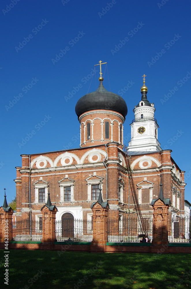 Volokolamsk, Moscow region, Russia - September, 2020:   Volokolamsk Kremlin. The architectural ensemble in Volokolamsk. Nikolskiy Cathedral