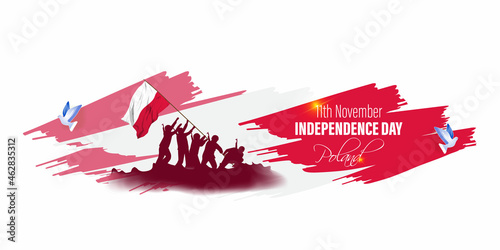 Vector illustration of happy Poland independence day