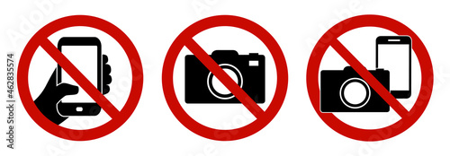 No photos and no phones forbidden sign photo
