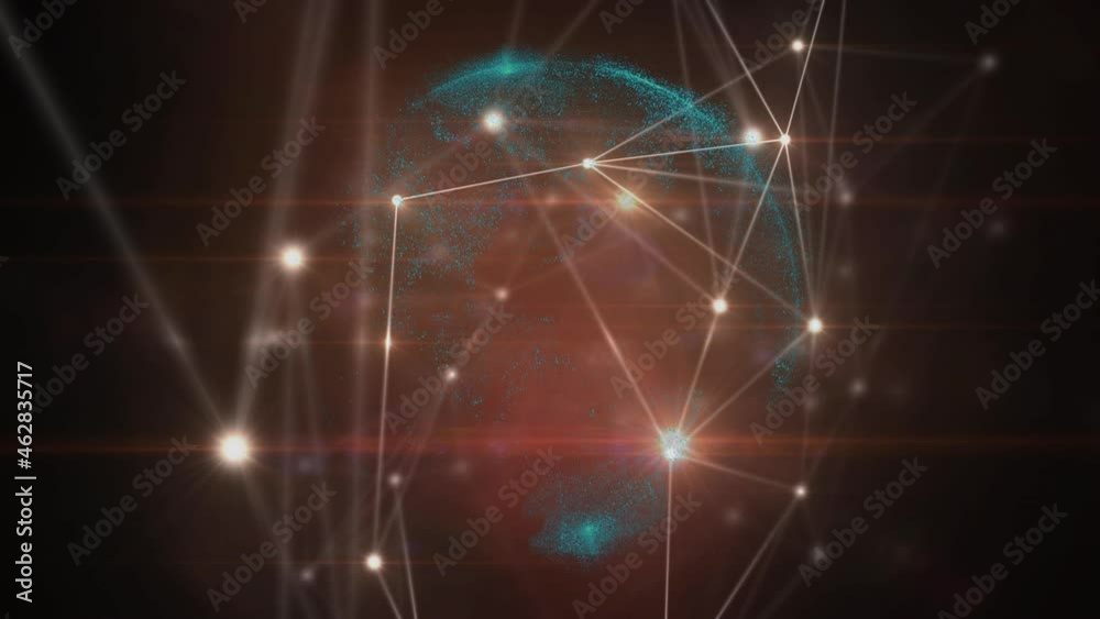 Animation of network of connections over globe Animation of network of connections over globe