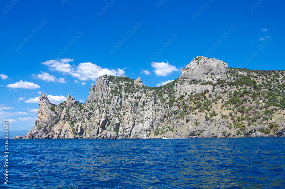 Cape Chicken-Kaya in the district of Noviy Svet, Crimea. View from the Black sea