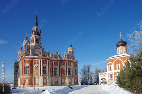 Mozhaisk, Russia - February, 2021: Novo-Nikolskiy Cathedral photo