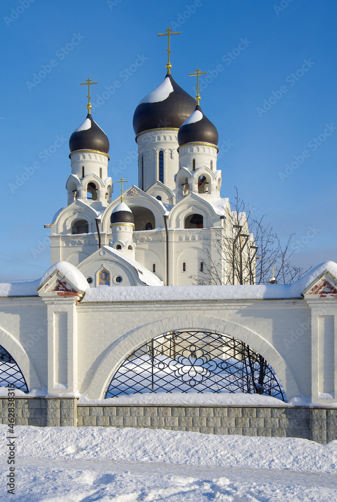 MOSCOW, RUSSIA - January, 2021: Saint Seraphim of Sarov churches in Moscow. North Medvedkovo MOSCOW, RUSSIA - January, 2021: Saint Seraphim of Sarov churches in Moscow. North Medvedkovo