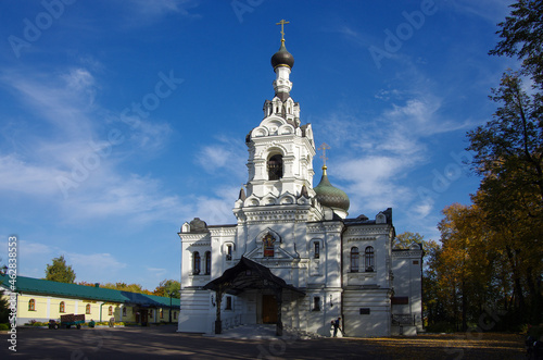 Moscow, Russia - October, 2020: Church of the Assumption of the Blessed Virgin in Troitsa-Lykovo