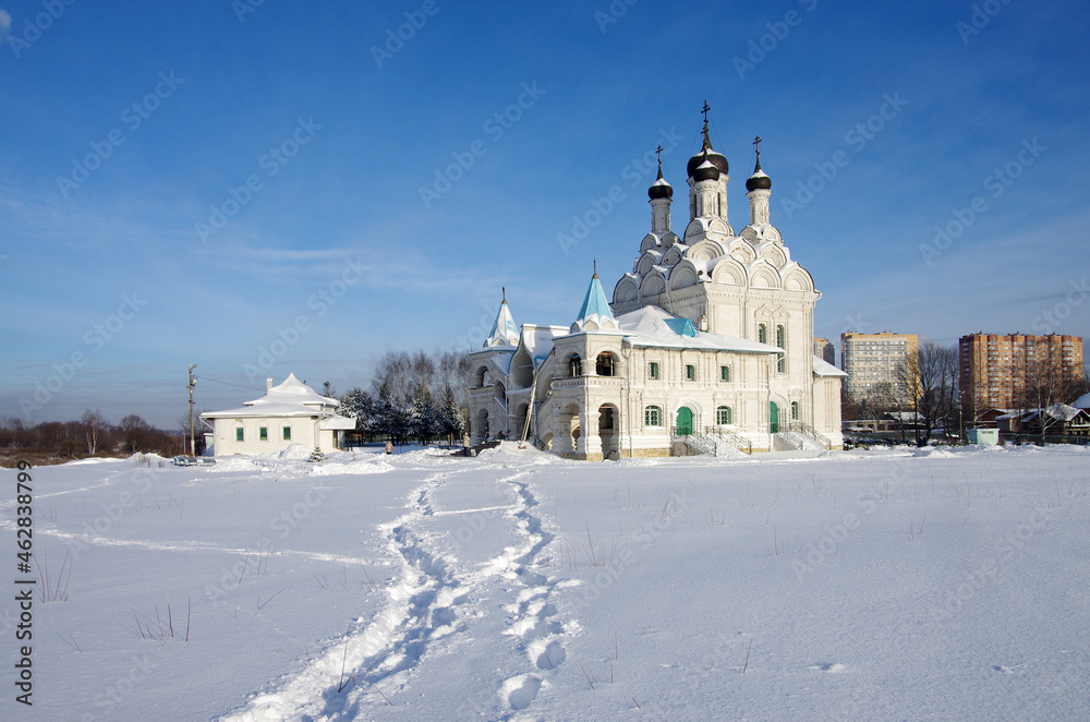 MYTISHCHI, RUSSIA - January, 2021: Church of the Annunciation of the Blessed Virgin