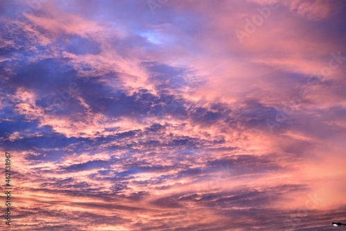 Cloudly sky. Sunset. No filter © Doina