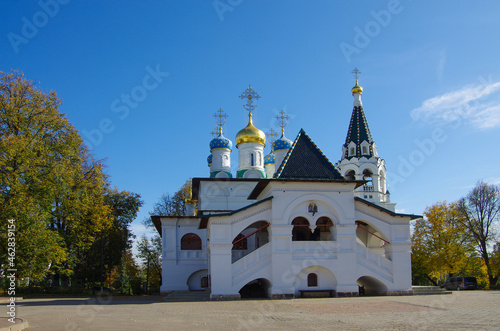 Pavlovskaya Sloboda, Russia - September, 2020: Exterior of the Temple complex. Temple of the Annunciation photo