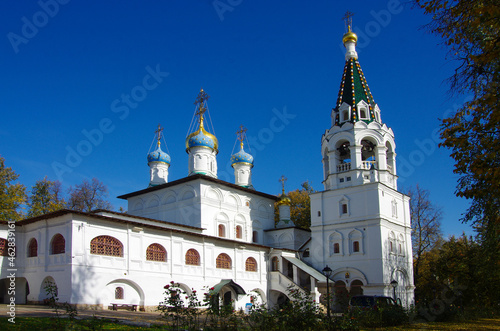 Pavlovskaya Sloboda, Russia - September, 2020: Exterior of the Temple complex. Temple of the Annunciation