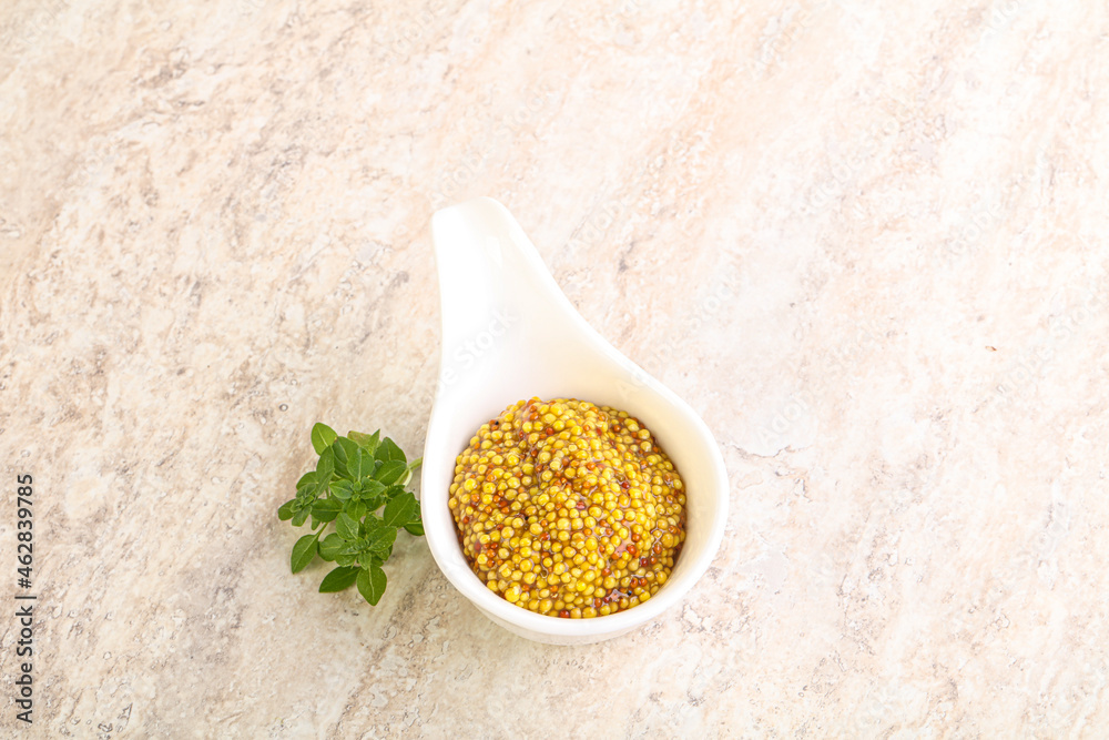 Grain mustard sauce in the bowl Grain mustard sauce in the bowl