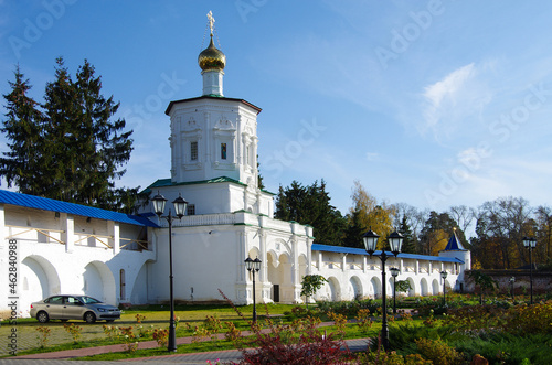 Ryazan, Russia - October, 2020: Solotchinsky women's monastery in sunny autumn day