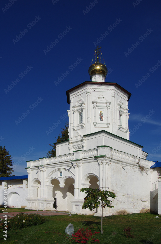 Ryazan, Russia - October, 2020: Solotchinsky women's  monastery in sunny autumn day