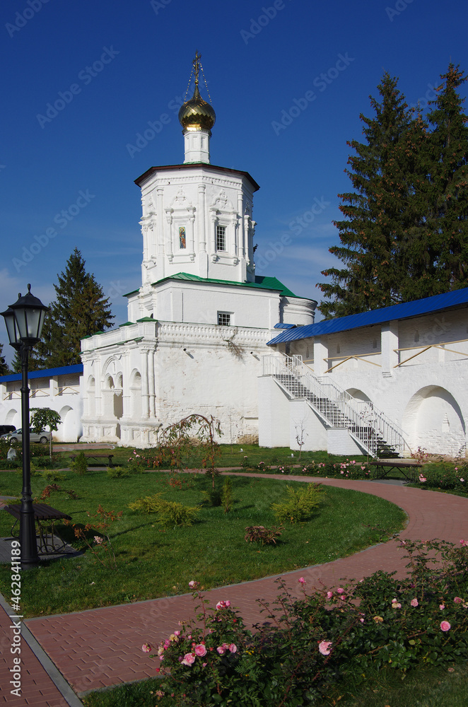 Ryazan, Russia - October, 2020: Solotchinsky women's  monastery in sunny autumn day