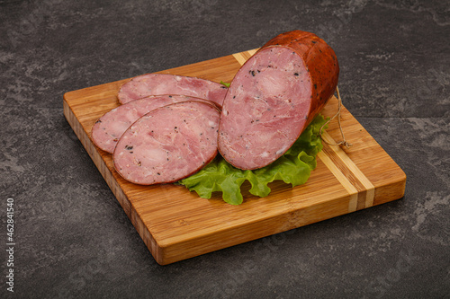 Smoked ham sausage with spices