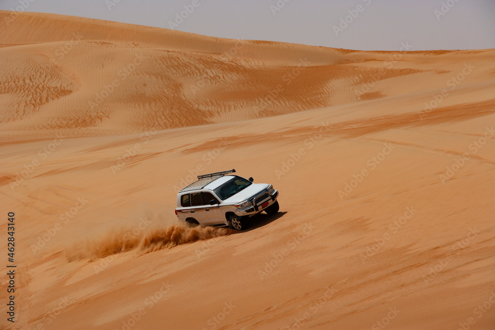Sultanate Of Oman, Wahiba Sands, Dune bashing in a SUV Sultanate Of Oman, Wahiba Sands, Dune bashing in a SUV