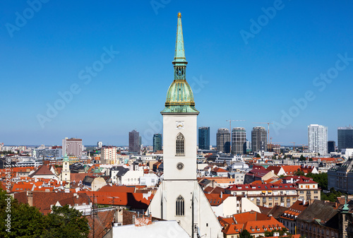Slovakia, Bratislava, St Martins Cathedral and view of old town photo