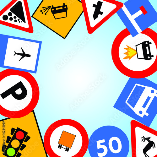 traffic signs pattern background. backgrounds and patterns. 