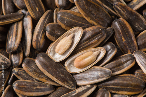 close up of roasted peeled sunflower seeds