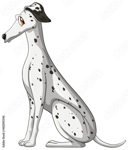 Dalmatian dog cartoon on white background