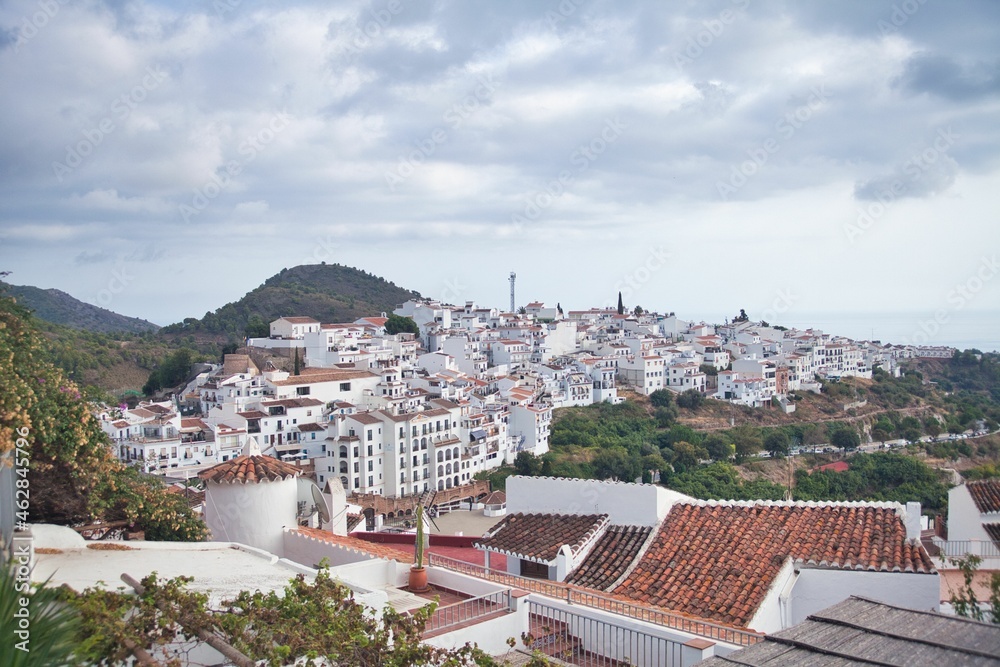 view of part of the white village of frigiliana in malaga, near the costa del sol
