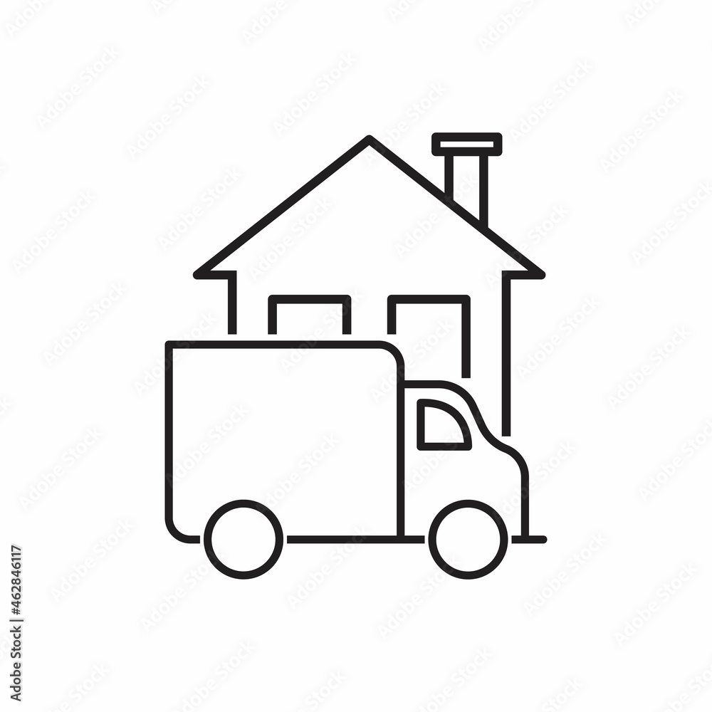 Home delivery truck icon concept isolated on white background Home delivery truck icon concept isolated on white background