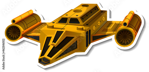 A sticker template with a fighter aircraft isolated