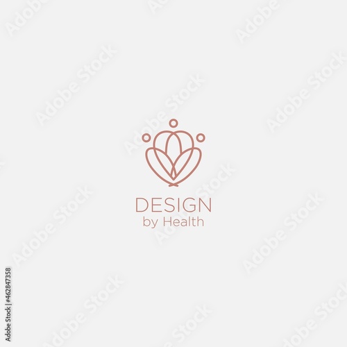 minimalist yoga healthy sport logo