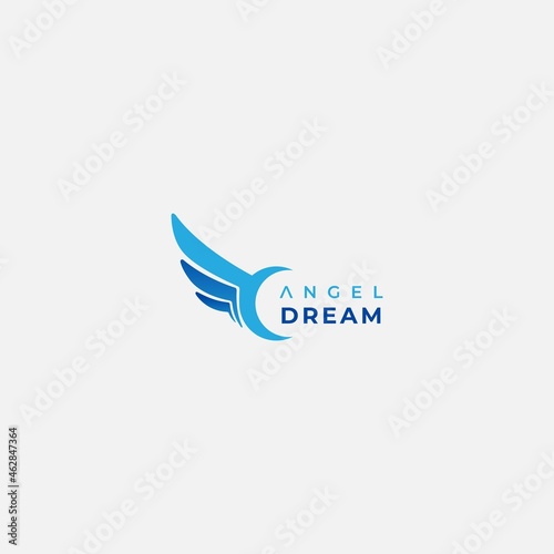 wings and letter C abstract logo