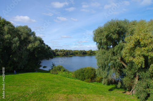 Kolomna, Russia - September, 2021: Square Blyodechko and a view of the Moskva River