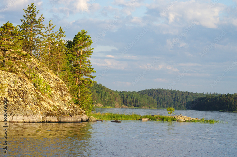 Ladoga skerries on Lake Ladoga in Karelia, Russia
