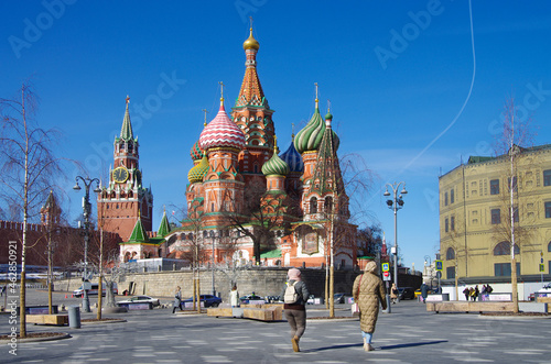 Moscow, Russia - March, 2021: Saint Basil's Cathedral, is a church in the Red Square