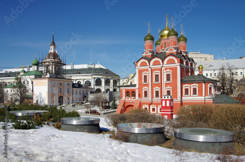 Moscow, Russia - March, 2021:  View on Cathedral of the icon of the Mother of God 