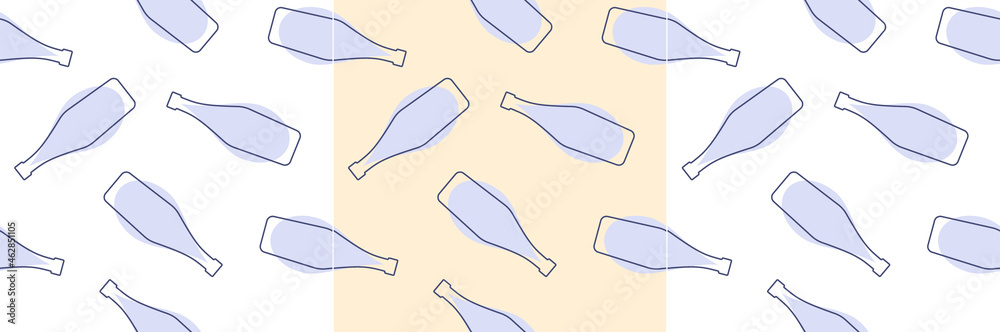 Vermouth bottles and alcohol drop seamless pattern. Line art style. Outline image. Repeat template. Party drinks concept. Color Illustration on white background. Flat design style for any purposes Vermouth bottles and alcohol drop seamless pattern. Line art style. Outline image. Repeat template. Party drinks concept. Color Illustration on white background. Flat design style for any purposes