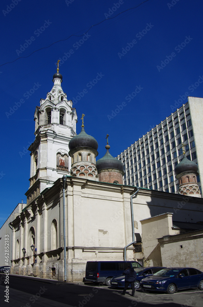 Moscow, Russia - March, 2021: Church of Saint Nicholas Red Jingle Bell