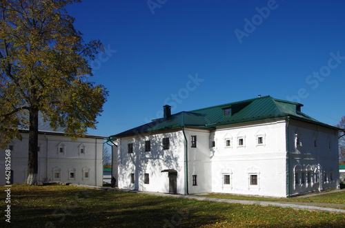 Pereyaslavl-Zalessky, Yaroslavl Oblast, Russia - October, 2021: Fedorovsky monastery in sunny autumn day