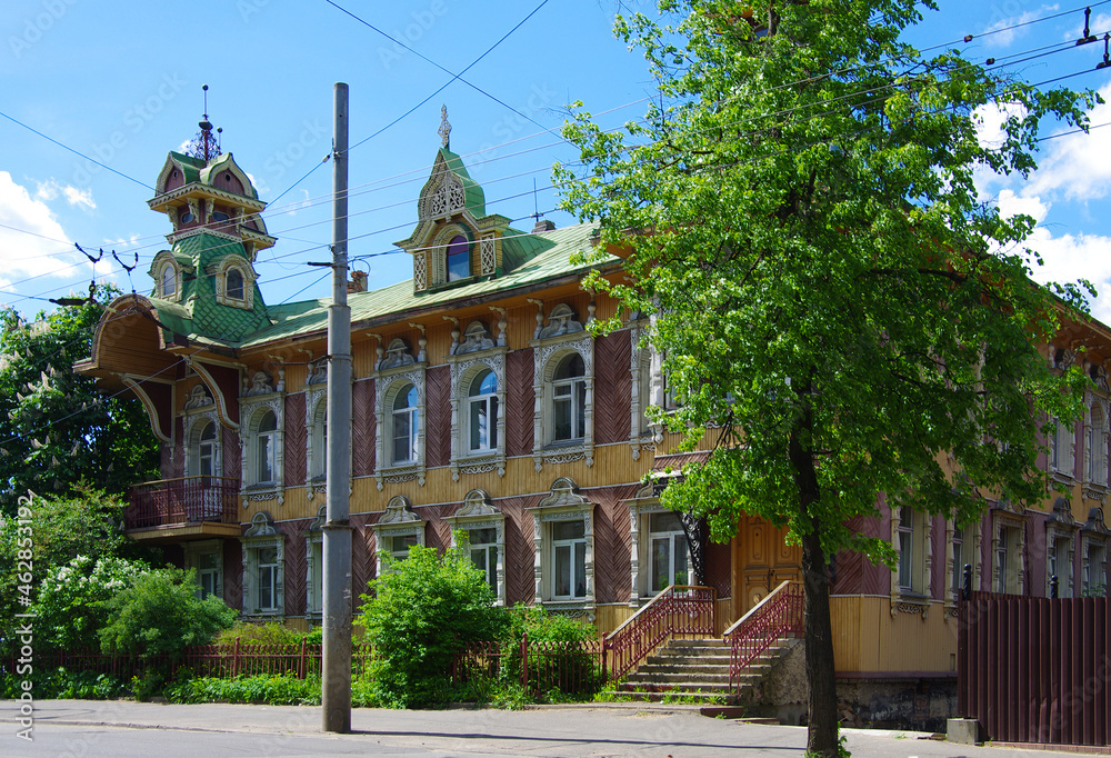 Rybinsk, Russia - May, 2021: House of merchant S.G. Gordeev,  Rybinsk House of Artists