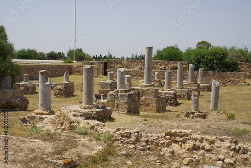 Monastir, Tunisia, Africa - August, 2012: Ruins of ancient Carthage in the city of Tunis