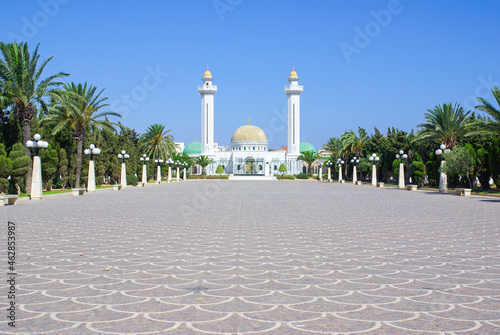 Monastir, Tunisia, Africa - July, 2012: Habib Bourguiba mausoleum is a monumental grave in Monastir