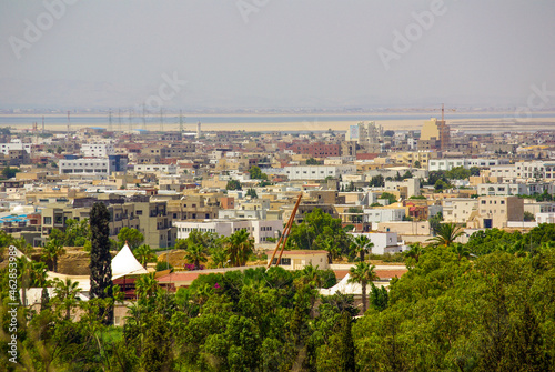 Tunisia, Africa - August, 2012: View from the Birsa hill to the city of Tunis