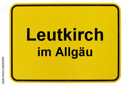 Illustration eines Stadteingangsschildes der Stadt Leutkirch im Allgäu photo